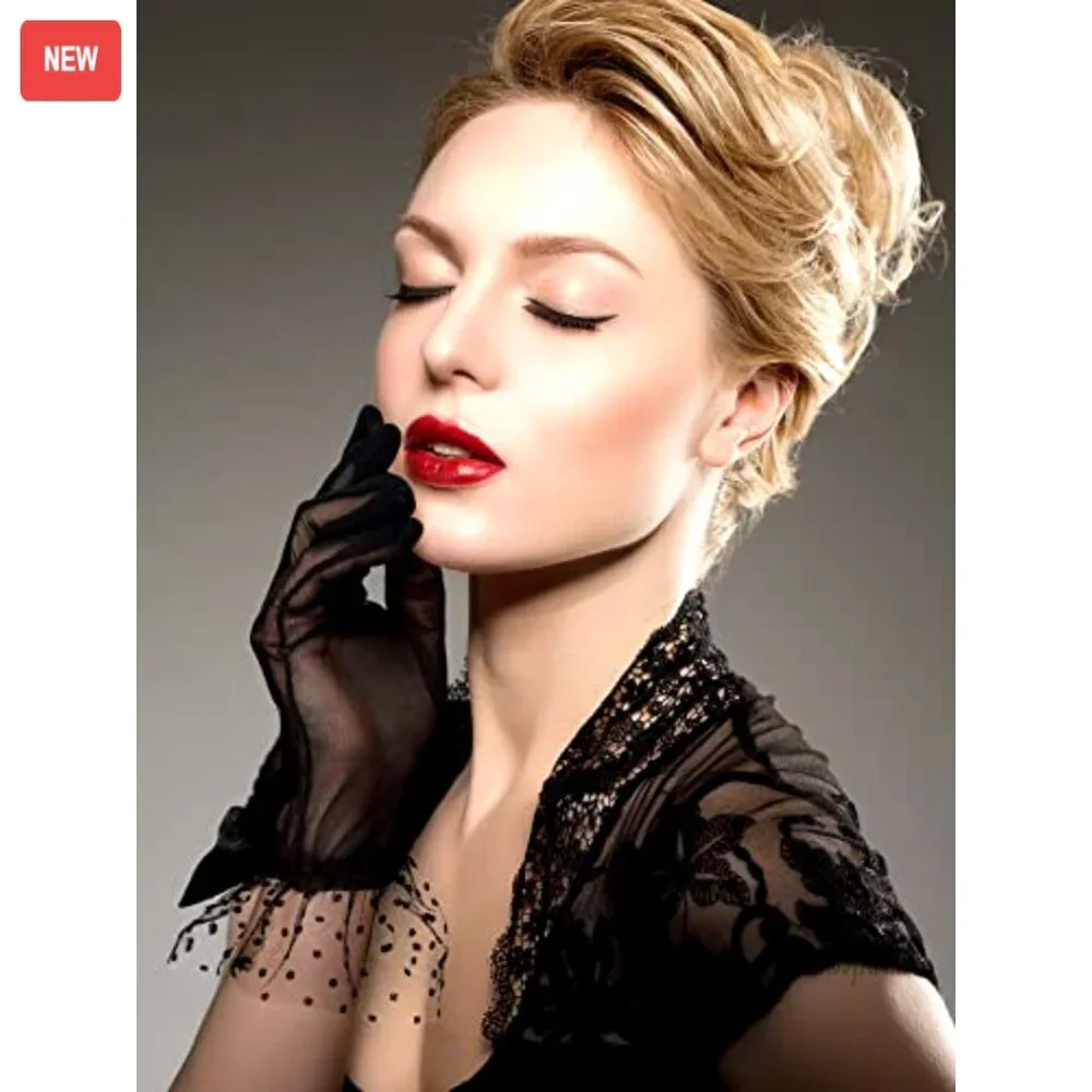 Lace Gloves 3 Pairs Wedding Tea Party Elegant Short Novelty Floral Accessories